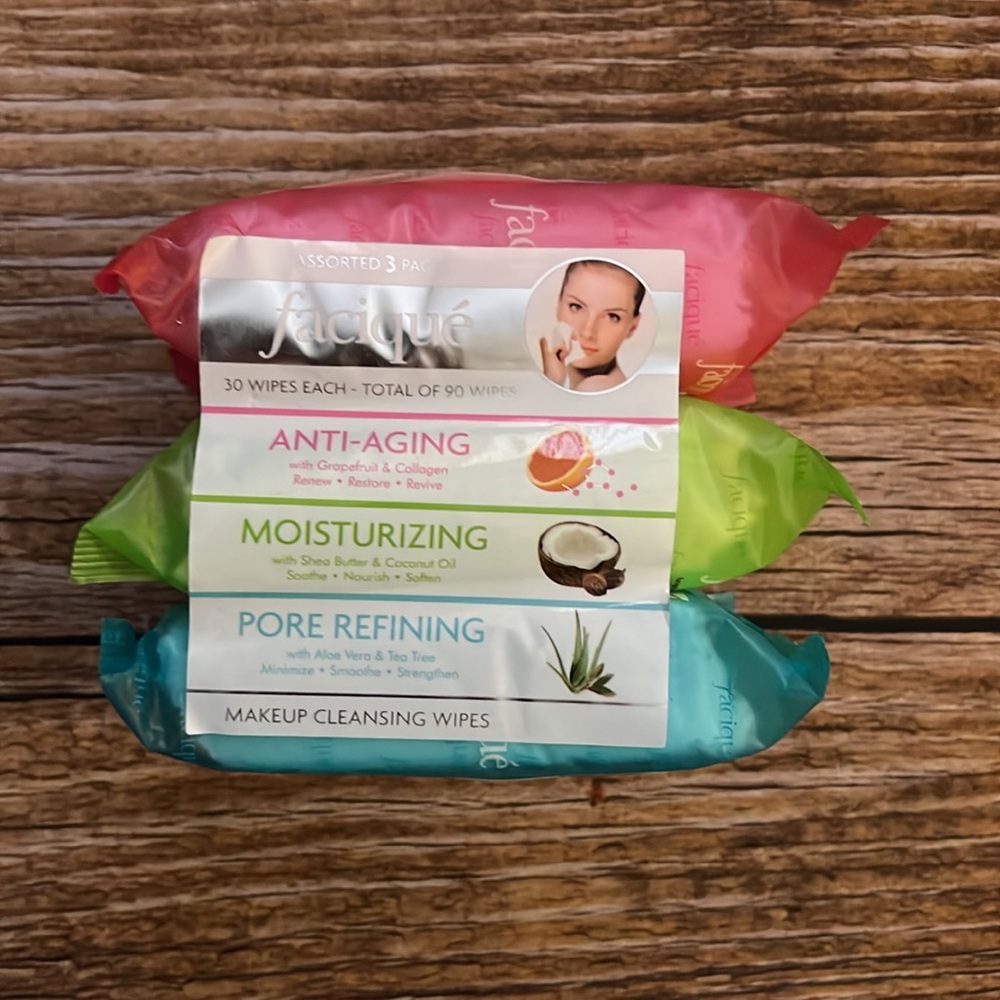 Facique Make up cleansing wipes 3 pack